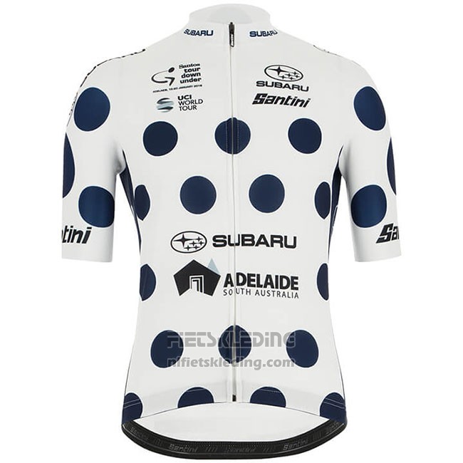 2019 Fietskleding Tour Down Under Blauw Wit Korte Mouwen en Koersbroek